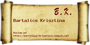 Bartalics Krisztina névjegykártya